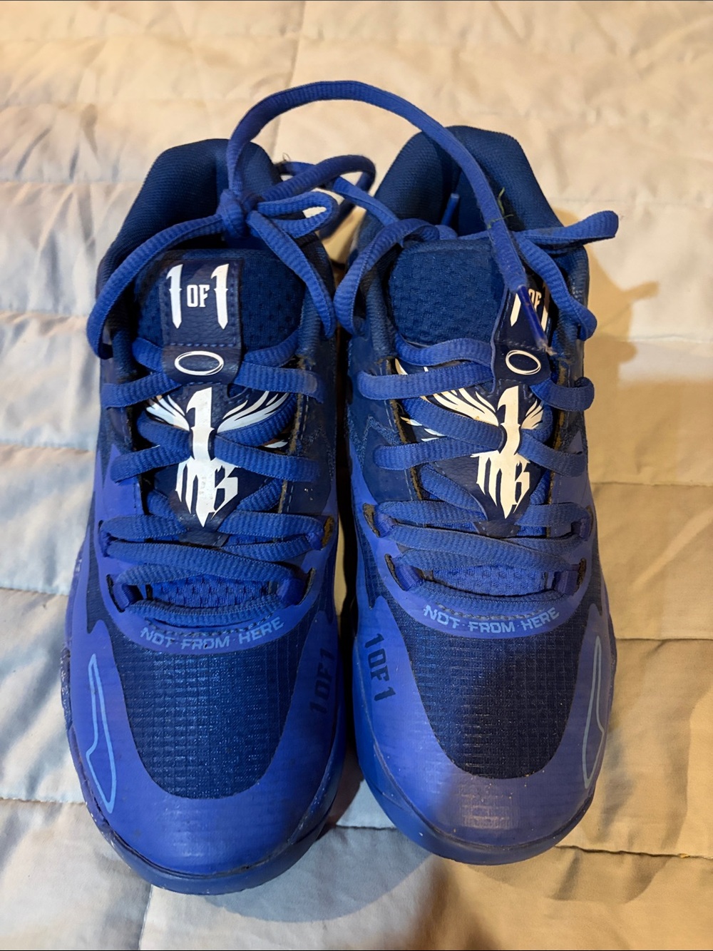 Puma LaMelo Royal Blue Kids Sneakers with White Graphic